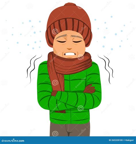 Man Feeling Cold during Winter Stock Vector - Illustration of outside ...