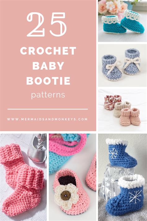 25 Crochet Baby Bootie Patterns • Mermaids & Monkeys