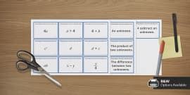 Writing Algebraic Expressions Worksheet - Maths Resource - Twinkl