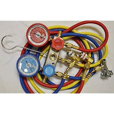 Buy R22 R134a R404a R12 Manifold Gauge Set5ft HosesCar AC Quick Snap-on ...