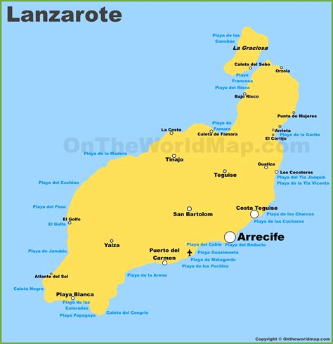Lanzarote Maps | Canary Islands, Spain | Map of Lanzarote