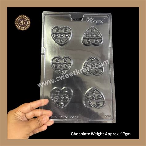 Plastic chocolate mould | Cacao | Heart Pop It Desgin Mould | Plastic ...