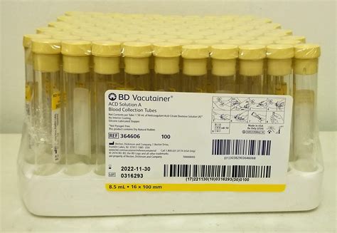 Bd Vacutainer Yellow Acd Blood Collection Tubes at Mary McMillan blog