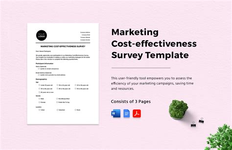 Marketing Cost-effectiveness Survey Template in Word, PDF, Google Docs ...