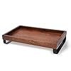 Buy BRICK BROWN ® Premium Wooden Serving Tray/Platter with Black Metal ...
