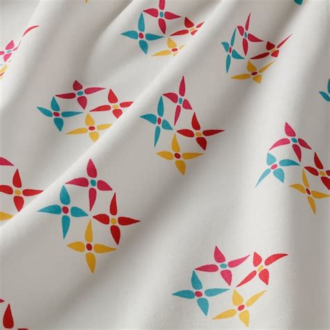 KLIBBARV curtains, 1 pair, white printed/with tab top, 150x150 cm ...