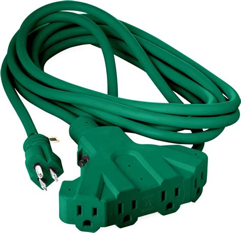 Maximm 15 Feet Outdoor Heavy Duty 4 Outlet Extension Cord/Wire with ...