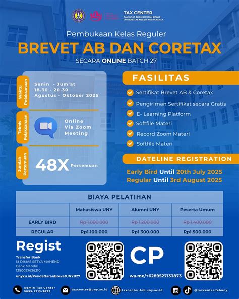Pendaftaran Dibuka! Brevet Pajak AB & Coretax Batch 27 (Online Class) | Jurusan Pendidikan Akuntansi