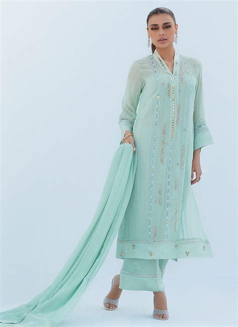 Lea Spring '23 - Melissa Aqua Shirt And Dupatta – Nainpreet - The ...