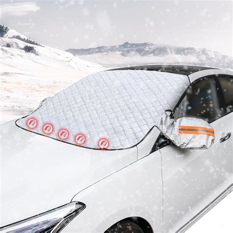 Car Screen Cover Winter - Ultra Thick Protective Magnetic Windscreen Cover, Frost Guard Winter ...