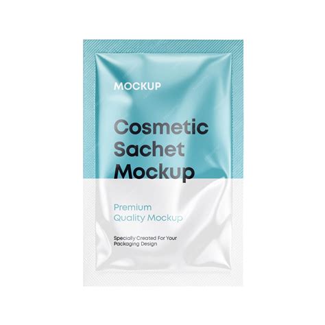 Premium PSD | Cosmetic Sachet Mockup Glossy