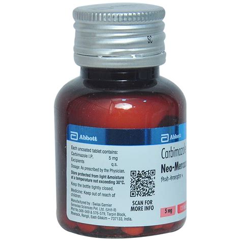 Neo-Mercazole 5 Tablet 120's Price, Uses, Side Effects, Composition ...