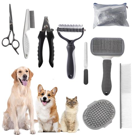 Amazon.com: KUEIOX Dog Grooming Brush Kit,9 PCS All in One Pet Self ...