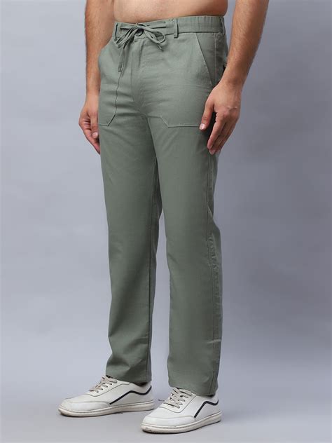 Straight Fit Solid Trousers For Men – Indian Needle