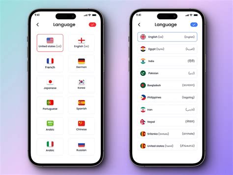 Image result for Select Language UI Design