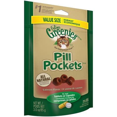 Greenies Feline Pill Pockets for Cats Natural Soft Cat Treats, Salmon ...