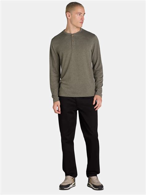 George Men's and Big Men's Henley Tee with Long Sleeves, Sizes S-3XL ...