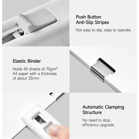 Xiaomi Mijia Paper Pusher Clip With 168 Refills Metal Pusher Holeless ...