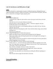 Image result for Interference and Diffraction Lab Report