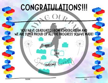Kindergarten: Lego Graduation Certificates by Playing Our Part Speech ...