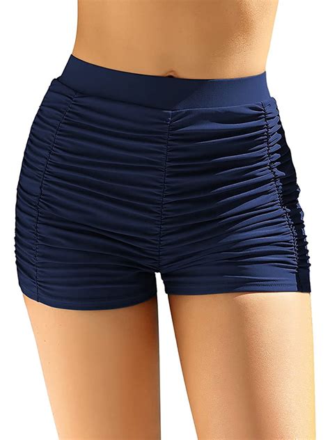 Charmo Womens Swim Shorts High Waisted Tummy Control Swimsuit Bottoms ...