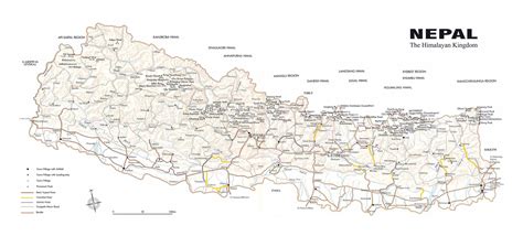 Large detailed map of Nepal with relief, roads and all cities | Nepal ...