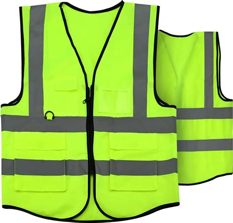 Hi Vis Vest for Women Men Zipper Front High Visibility Vest Safety ...