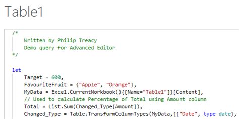 Image result for Comment in Power Query Advanced Editor