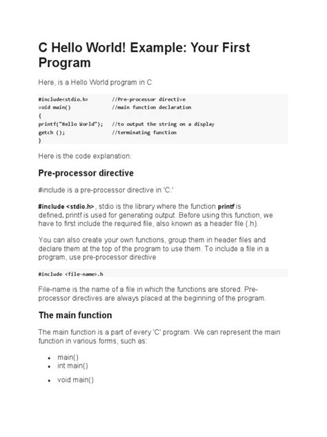 Basic C Programming Examples in Hello 的图像结果