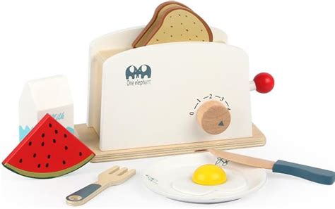 Buy Sakuya Wooden Solid Little Toasty Toy Kitchen Wooden Toaster Play ...