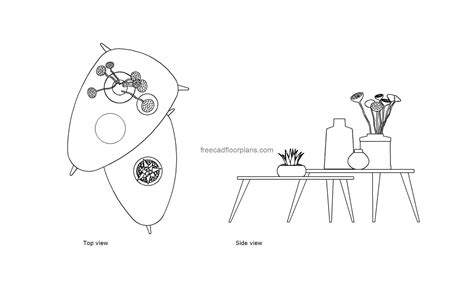 Coffee Table Set - Free CAD Drawings