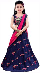 OMLI Girls Lehenga Choli Ethnic Wear Embroidered Lehenga, Choli and ...