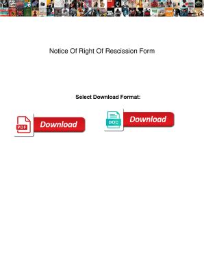 Fillable Online Notice Of Right Of Rescission Form. Notice Of Right Of ...