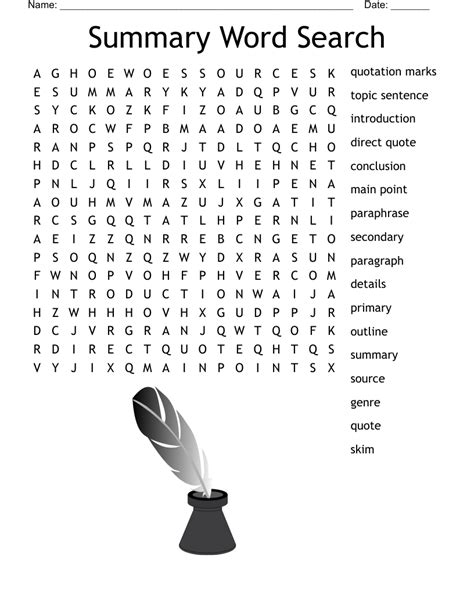 Summary Word Search - WordMint