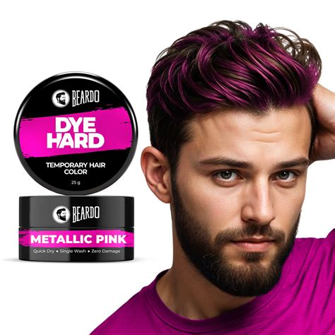Beardo Dye Hard Temporary Hair Color Metallic Pink- Hair Color For Men ...