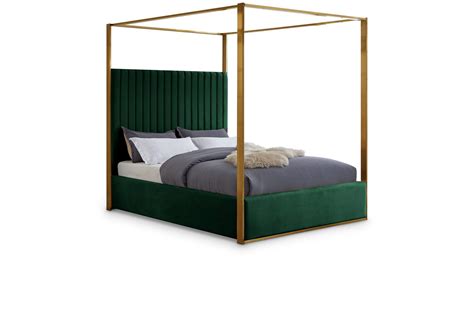 Jones Green Velvet Queen Bed