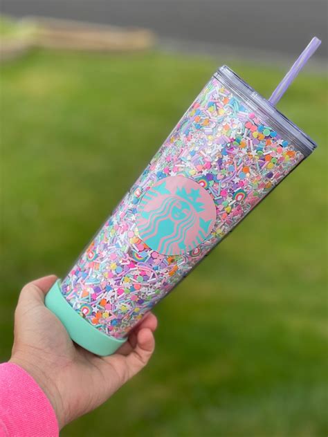 Unicorns and Rainbows Rhinestone/clay Filled Tumbler, Starbucks, Bling ...