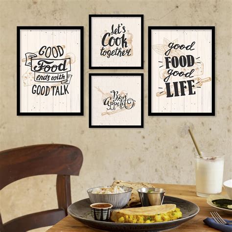 ARTELLY Food Quotes Wall Frames Restaurant Posters for Wall - Kitchen ...