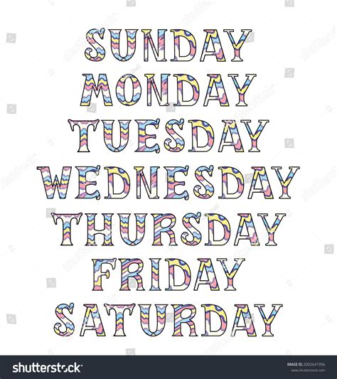 Image result for Week Names in English