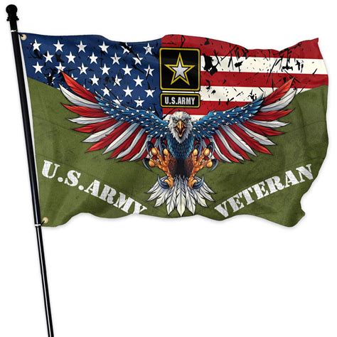 Amazon.com : U.S. Army Veteran Flag 3x5 Ft Outdoor American Eagle ...