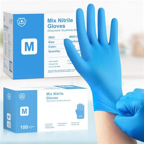 Nitrile Gloves 100 M/L Disposable Latex Free Case Count Bulk Nitrile ...