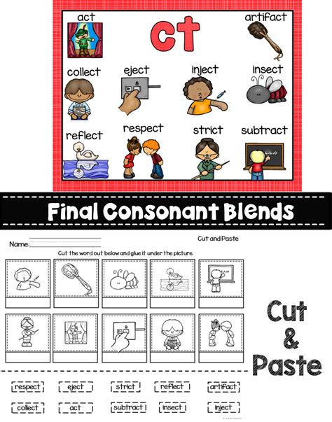 Ending Blends - Final Consonant T Blends Phonics Worksheets and ...