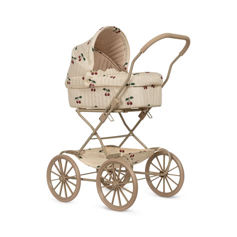 Konges Slojd doll pram ma grande cerise poppenwagen wit kers - Minipop