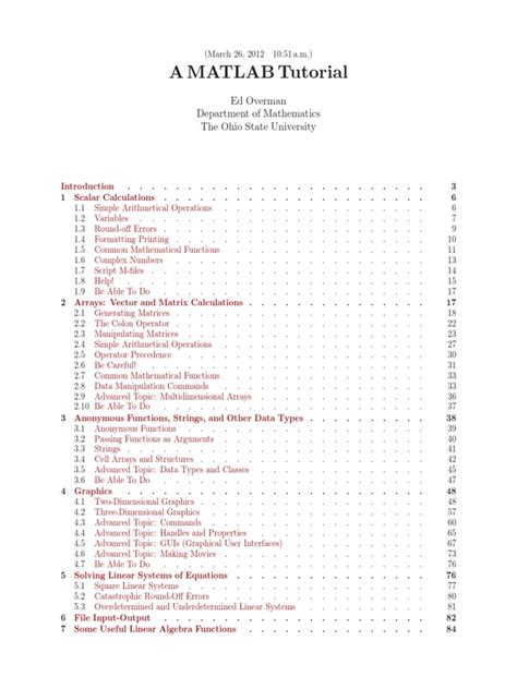Image result for MATLAB Tutorial PDF