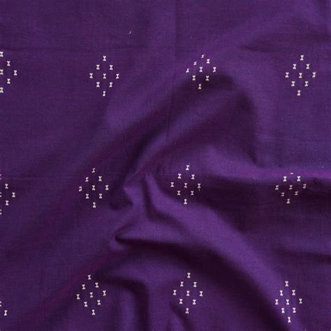 Pure Cotton Handloom woven Fabric Purple With Butti Design – Sanskruti