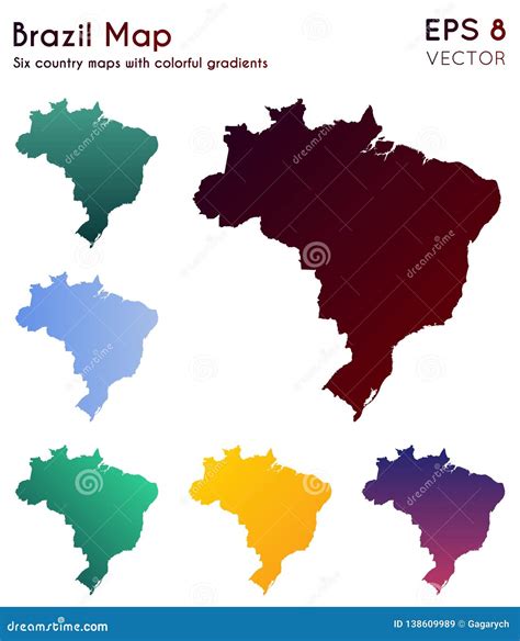 Map of Brazil with Beautiful Gradients. Stock Vector - Illustration of darkslategray, america ...