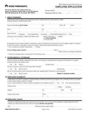 2021-2026 Form WA Kaiser Permanente Small Group Employer Application ...