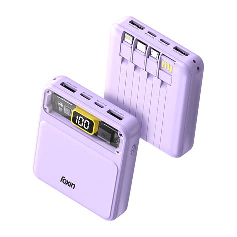 Foxin All-In-One 22.5W Power Bank, Lavender - Foxin Brand Store