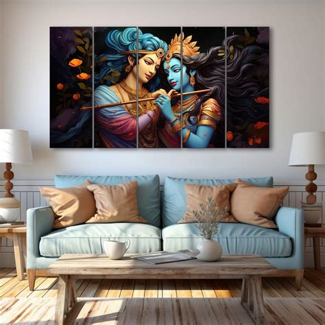 The Castle Decor Radha Krishna Wall Painting for Living Room Big Size ...