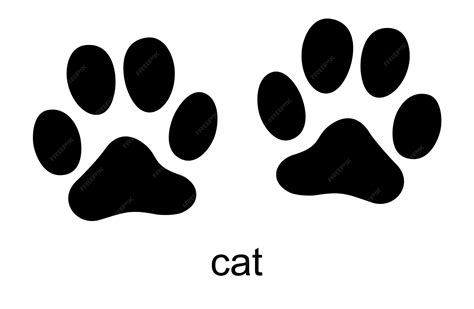 Empreinte de chat Timbre de chat Ensemble vectoriel d'icônes de piste d ...